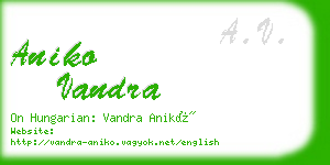 aniko vandra business card